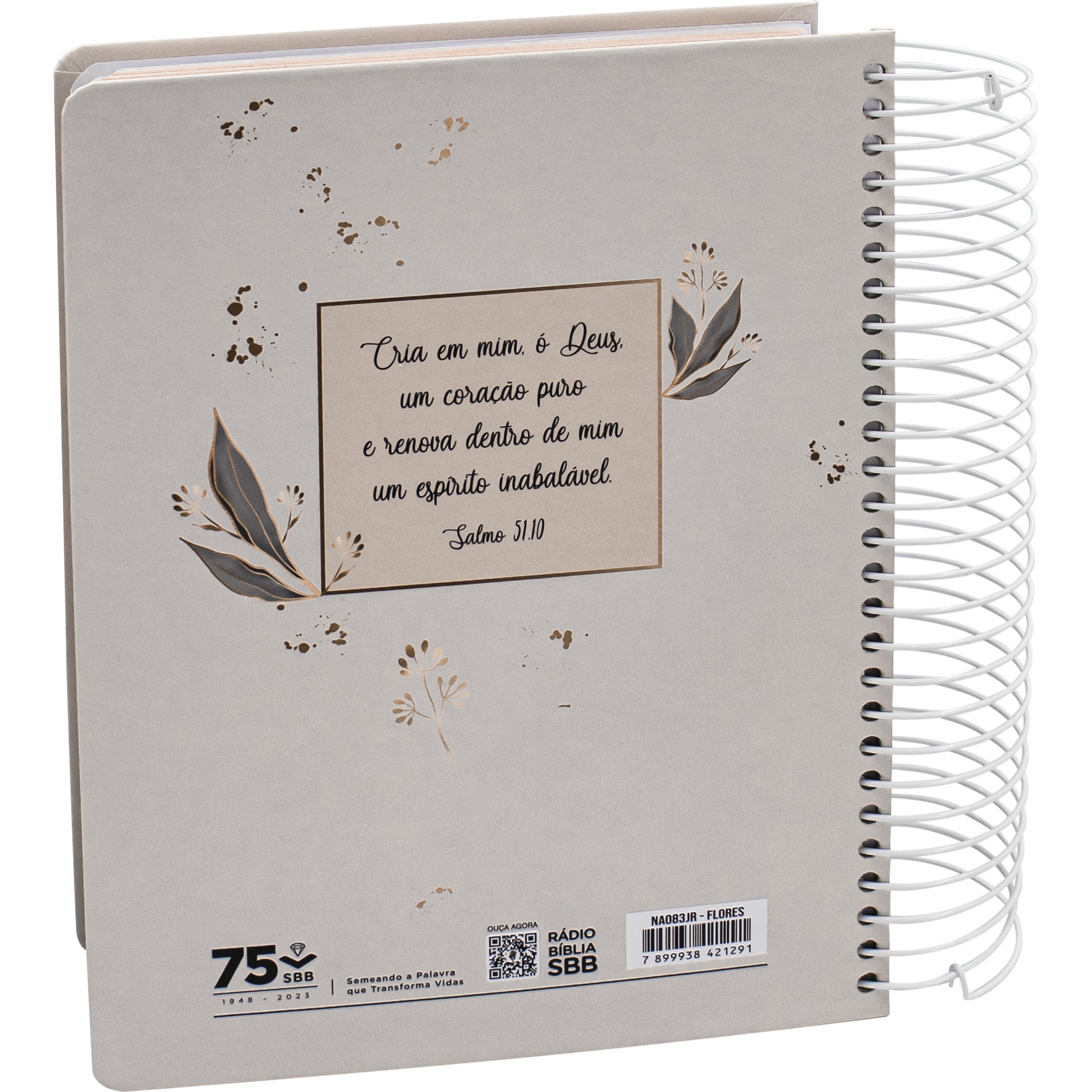 Bíblia Jornada - Capa espiral, impressa flores