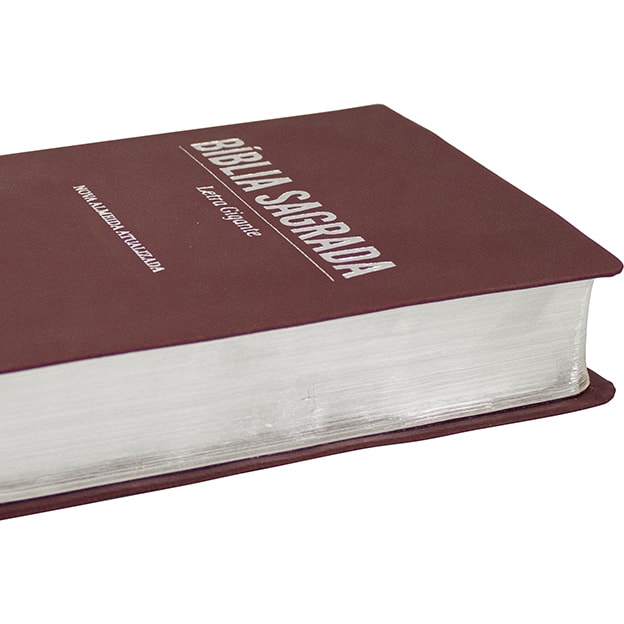 Bíblia Sagrada NAA, Letra Gigante, Capa Couro Sintético Vinho