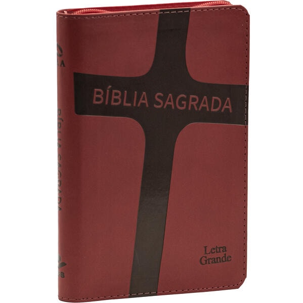 Bíblia Sagrada NAA, Letra Grande, com zíper, Capa Couro Sintético